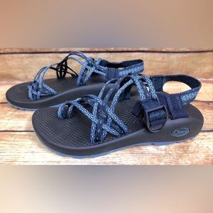 Chaco ZX3 Classic Scatter Blue Sport Hiking Sandals Womens 7 Toe Strap Strappy